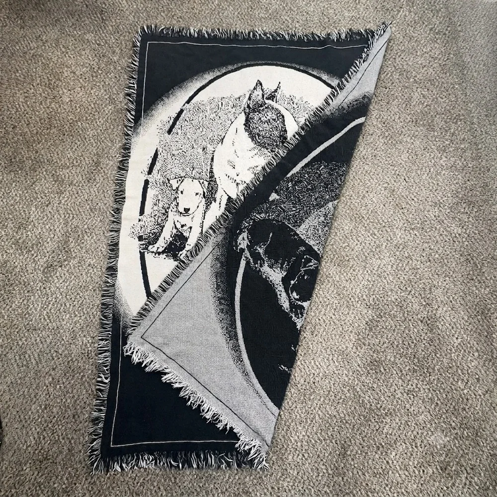 Pure Country Weavers Bull Terrier Dog 46x65 Tapestry Throw Blanket 100% Cotton
